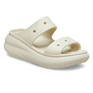Womens Size 9 Crocs Classic Crush Platform Slip-on Sandals In Bone